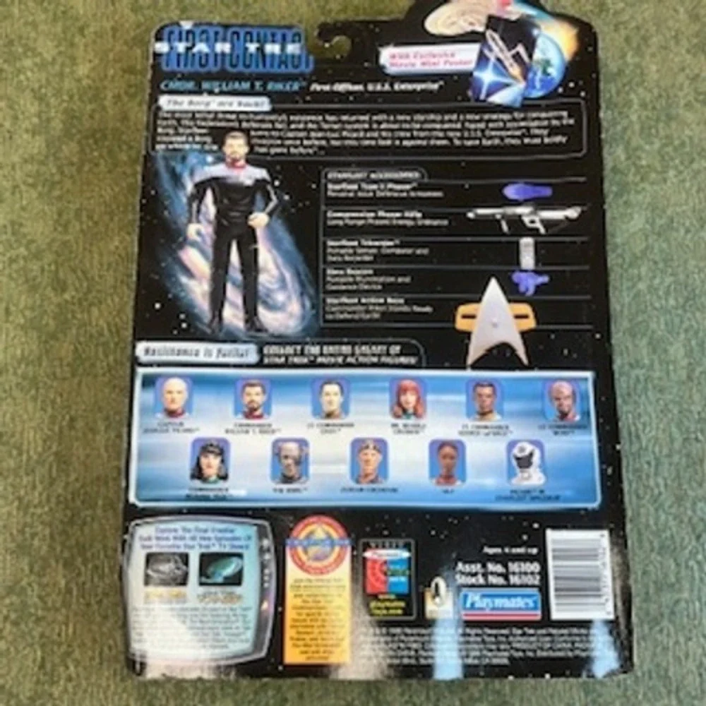 Star Trek First Contact William T Riker Playmates Figure‎ 16102 1996 NEW